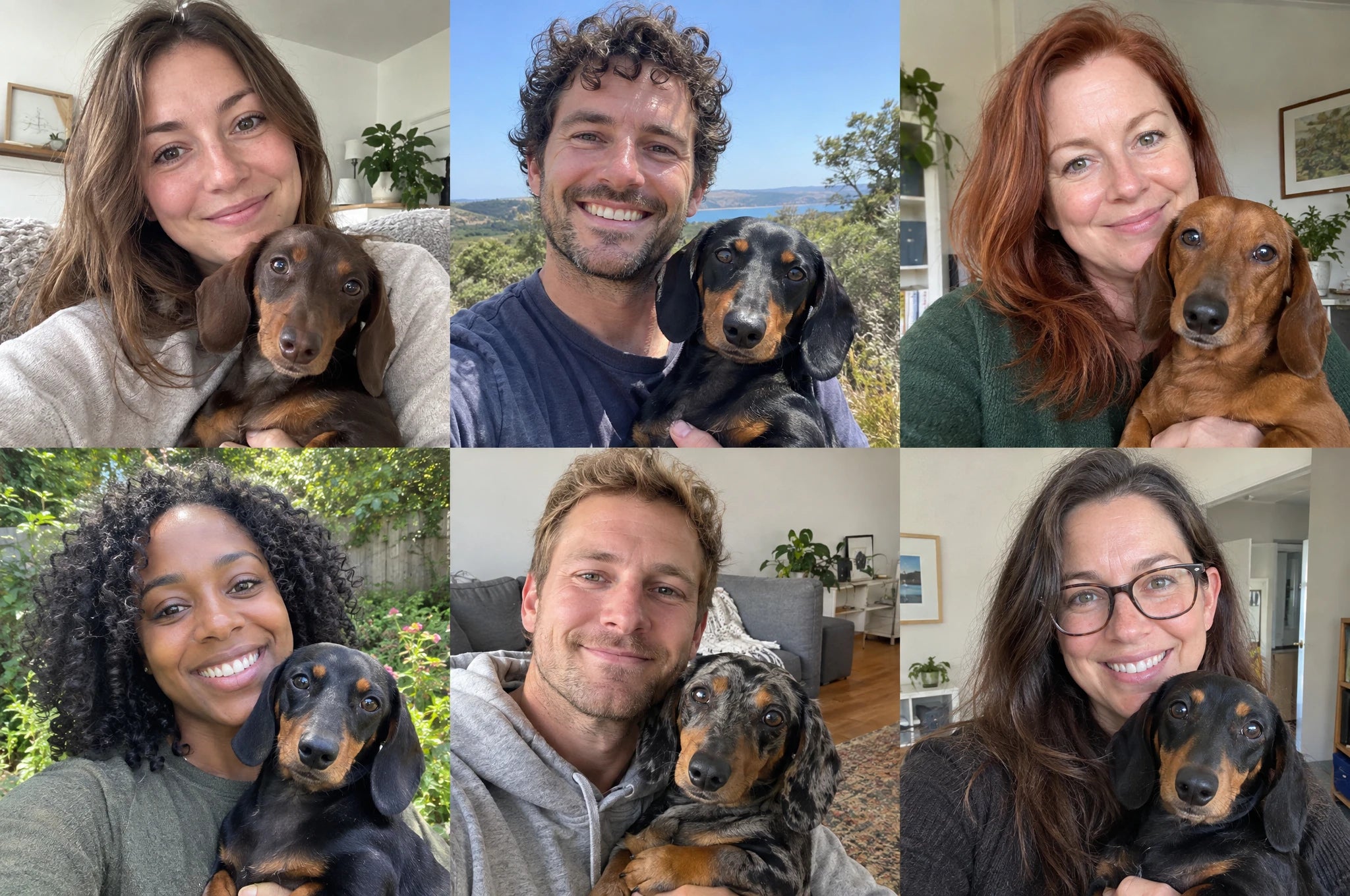 Person holding a Dachshund