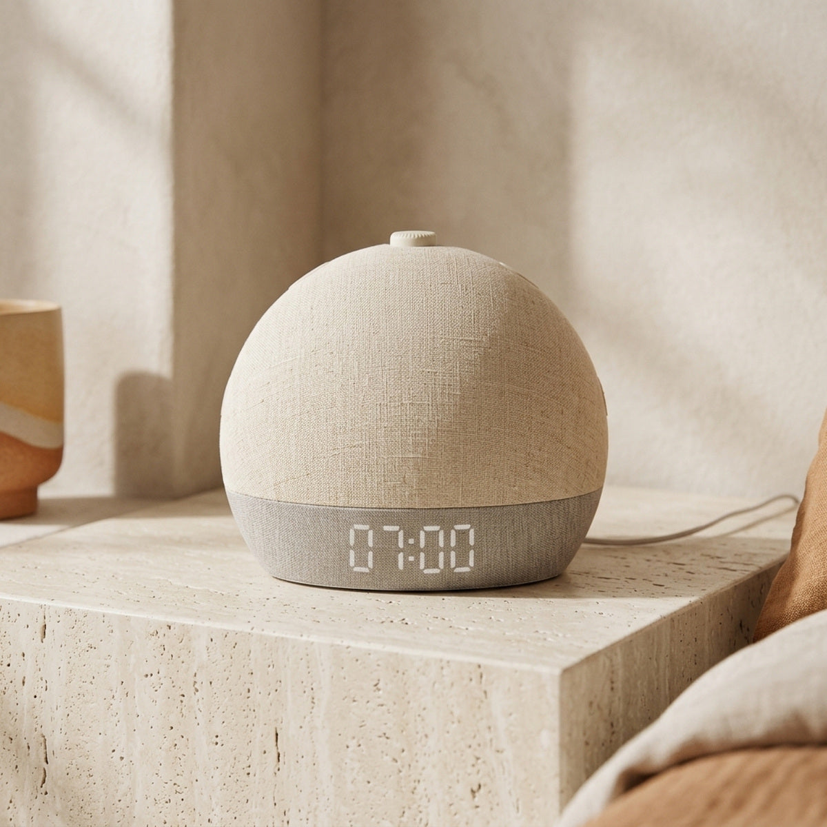 Daybreak’s woven dome and gray fabric base
