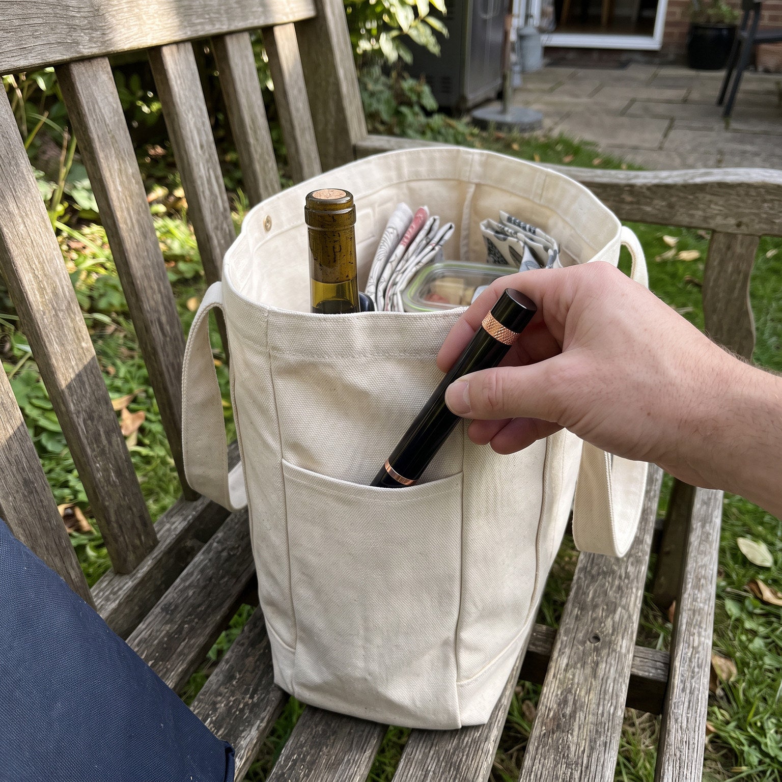 Rose Gold Openvale opener packed for an outdoor supper